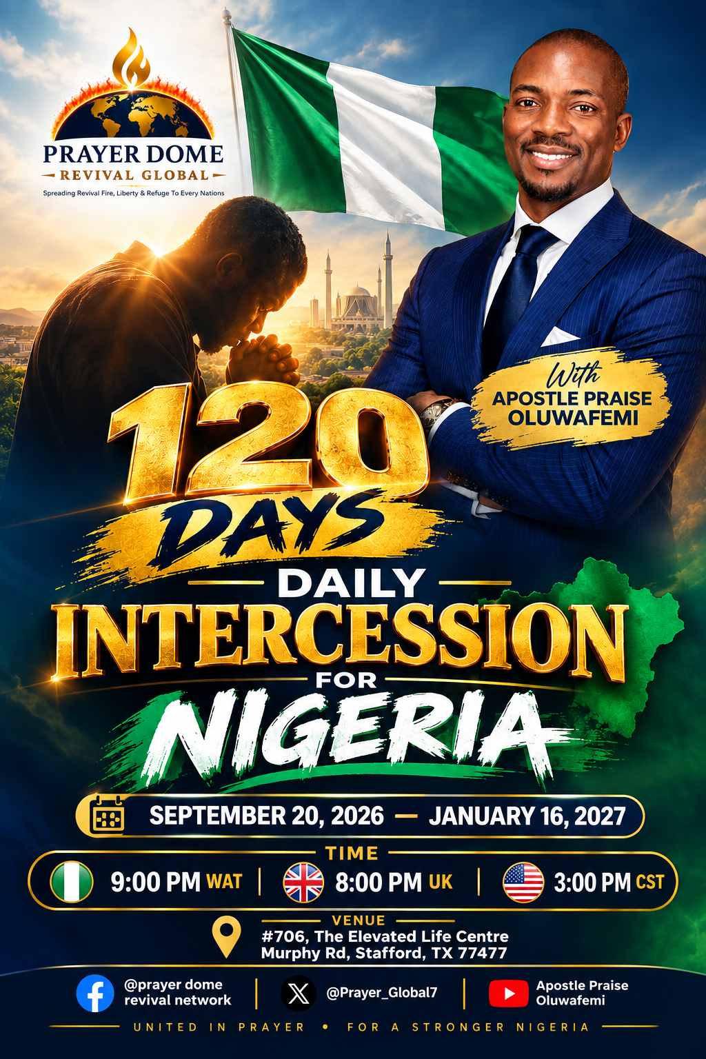 120 Days Daily Intercession — September 20, 2026 – January 16, 2027